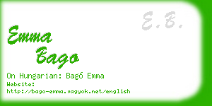emma bago business card